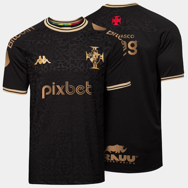 Camisa Vasco da Gama 22-23 Black Full Patrocínio