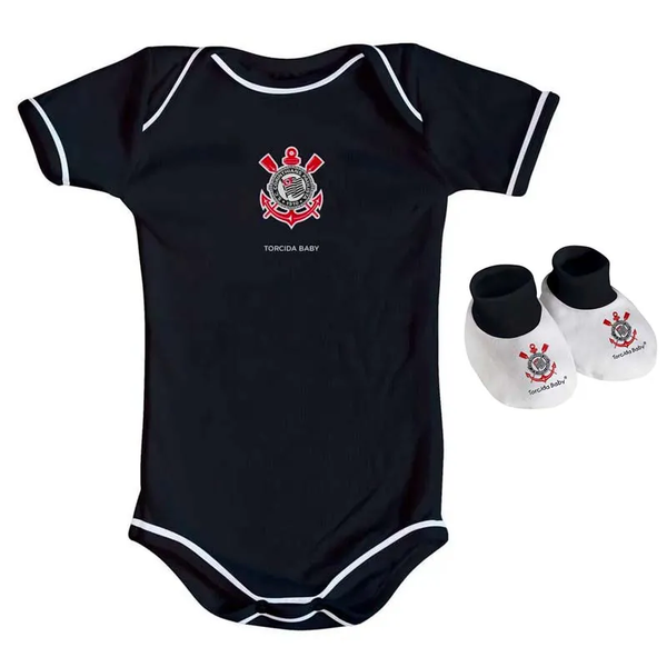 Kit Body Bebê Timão Preto